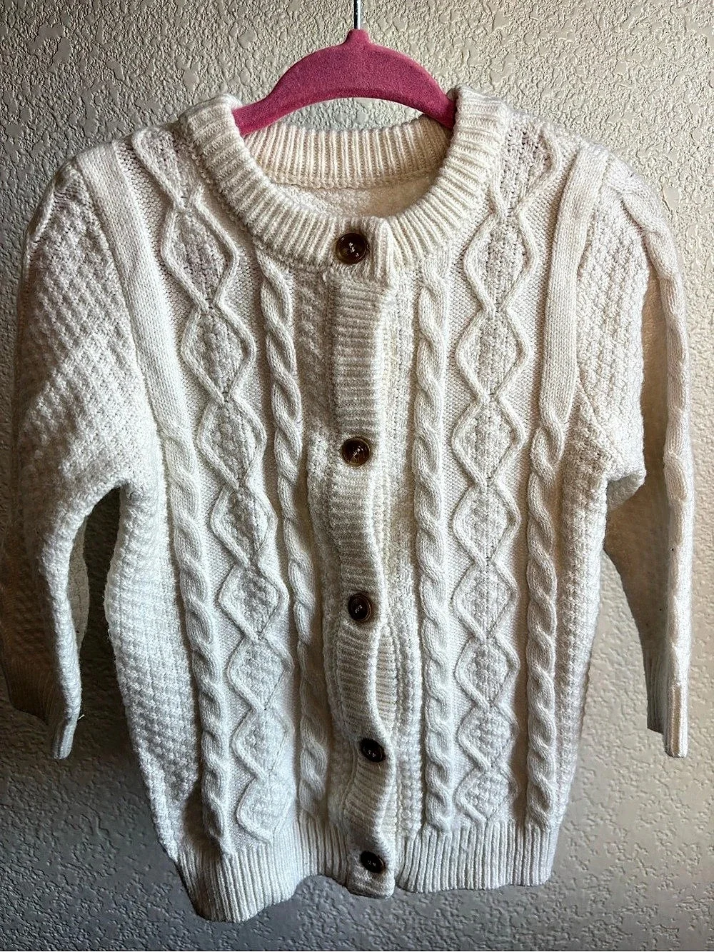 Cable Knit Button-Front Sweater
